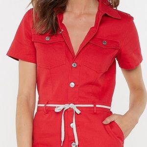 Daphne paris white denim nasty gal romper